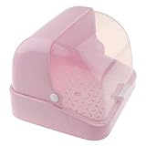 Babyflaschen-Abtropfgestell mit Staubschutz – Aufbewahrungsbox für Stillflaschen – Geschirr-Organizer – Pink, 30 x 26,5 x 22 cm