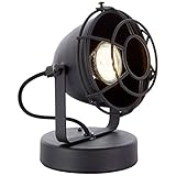 BRILLIANT Lampe Carmen Tischleuchte schwarz korund | 1x PAR51, GU10, 28W, geeignet für Reflektorlampen (nicht enthalten) | Mit Schnurzwischenschalter