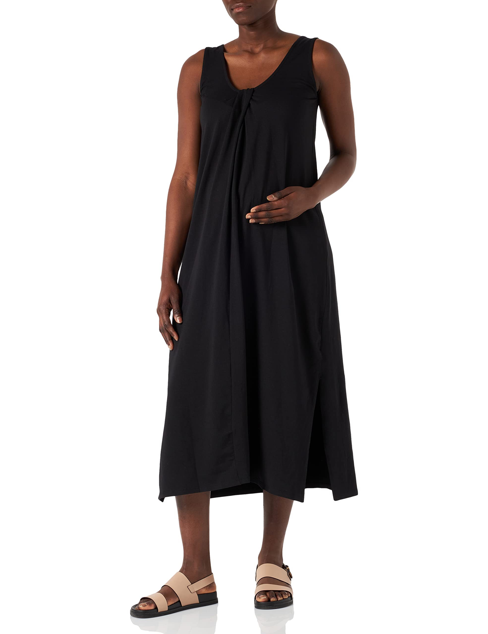 Supermom Damen Dress Sleeveless Vetiver Kleid, Black - P090, 38 EU