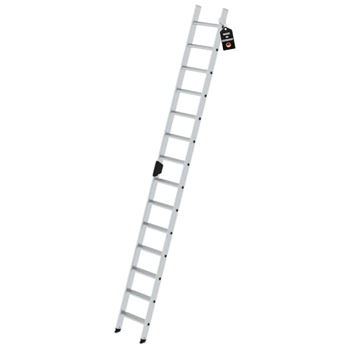 PROREGAL Stufen-Anlegeleiter ohne Traverse | 14 Stufen | Leiter, Teleskopleiter, Trittleiter, Bockleiter, Sprossen-Doppelleiter