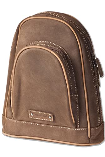 Woodland LEDER RUCKSACK Kleinformat Naturbelassenes, weiches Büffelleder Dunkelbraun