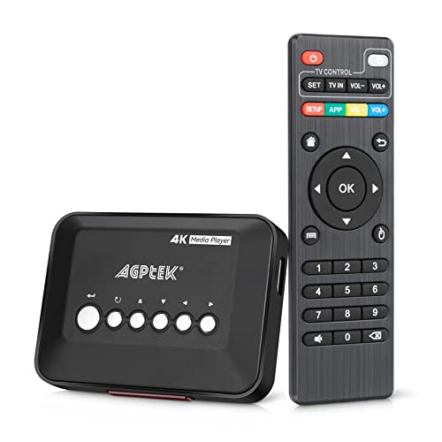 AGPTEK 1080P Full HD Digital Multi TV Mediaplayer Medienspieler Medienspieler mit Fernbedienung für 1080P HD USB SD MMC RMVB MP3 Avi MPEG Divx MKV