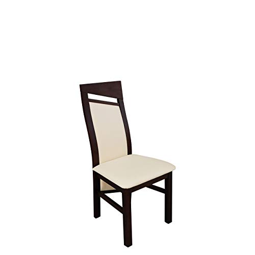 Stuhl K61, Esszimmerstuhl Große Farb- und Materialauswahl, Essstuhl aus Buchenholz, Massivholz, Küchenstuhl, Wohnzimmerstuhl (Nuss, Soft 018)