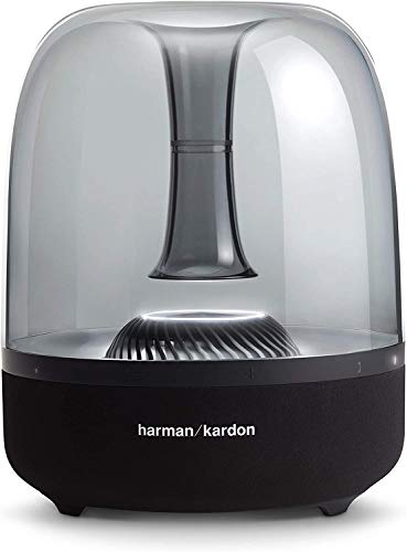 harman/kardon Aura Studio 3 – eleganter, kabelloser Bluetooth-Lautsprecher mit Premium-Design und Umgebungsbeleuchtung, Schwarz