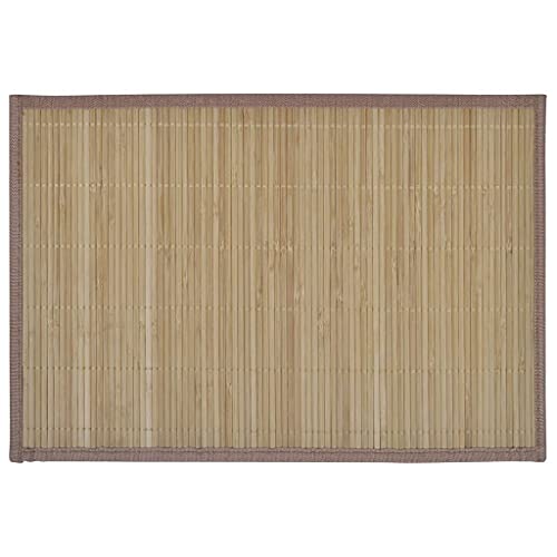 Tischsets, 6 X Braun Tischmatte Platzmatte Set Platzdeckchen aus Bambus für zu Hause und Restaurant, 30 x 45 cm