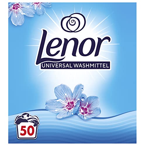 Lenor Waschmittel Pulver, Waschpulver, Vollwaschmittel, 50 Waschladungen, Lenor Aprilfrisch mit Duft von Frühlingsblumen, 3.25kg