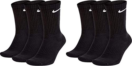 Nike Everyday Cushion Crew Training Socks (3 Pairs), Black/White, XL