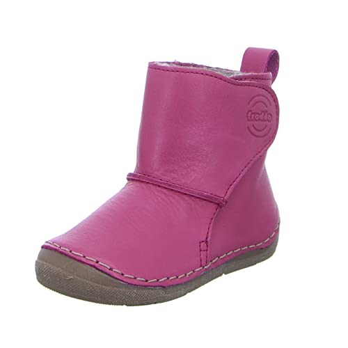 Froddo Kinder Stiefel G2160072 Mädchen Leder Stiefel Klettverschluss Pink (Fuxia) Größe 25 EU