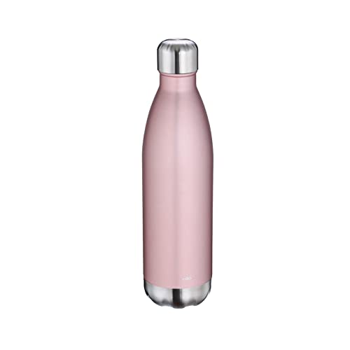 cilio ELEGANTE Trinkflasche Edelstahl | 750ml | roségold | auslaufsicher | Thermosflasche auch für kohlensäurehaltige Getränke | hält bis zu 18h warm und 24h kalt