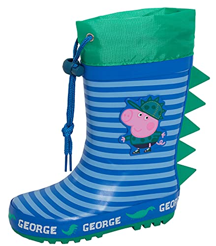 Peppa Pig George Pig Jungen Gummistiefel mit Schnürung, Dino Gummistiefel, grün, 25 EU