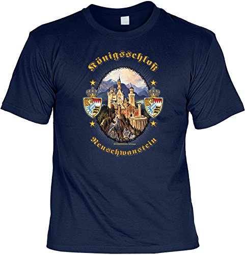 RAHMENLOS witziges Sprüche Tshirt Königsschloss Neuschwanstein Navy blau