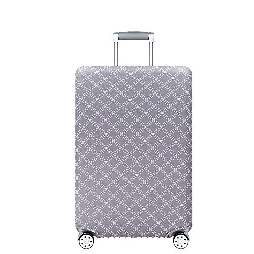Elastisch Kofferschutzhülle Geometrisch Muster Kofferhülle Kofferschutz Kofferbezug Gepäck Luggage Cover mit Reißverschluss Grau M 22-24 Zoll
