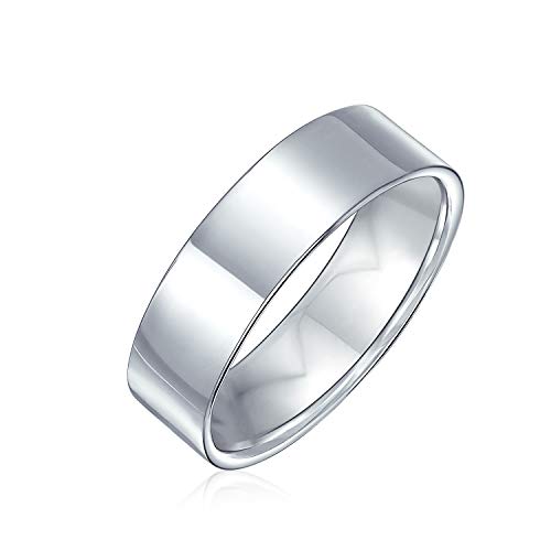 Minimalistischer Einfacher .925 Sterling Silber Flacher Paare Ehering Ring Für Frauen Für Männer 6Mm