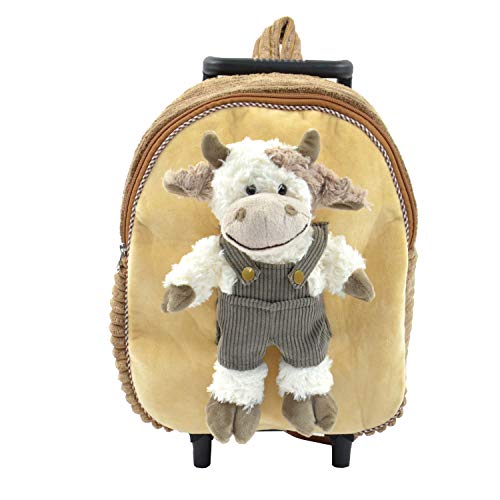 Kögler 85416 - 2-in-1 Tierrucksack & Trolley, Kuh, für Kinder, mit ausziehbarem Griff, ca. 45 x 28 x 20 cm, kann sowohl als Rucksack auf dem Rücken getragen oder als Trolley hinterhergezogen werden