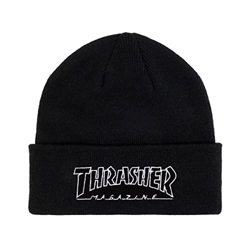 Thrasher Men's Outlined Logo Black Beanie Hat