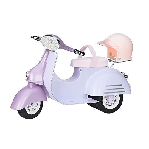 Our Generation - Roller - Scooter mit Helm, lila/blau für Puppe 46 cm