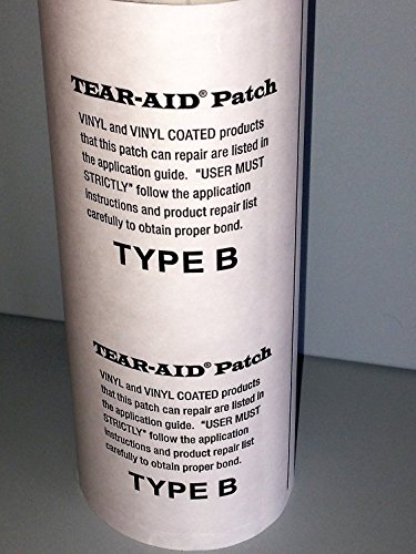 Tear-Aid Typ B 15,2 x 15,2 cm Streifen – ideal für PVC-/Vinyl-Reparaturen – Pools, aufblasbare Hüpfburgen, Seitenläufe