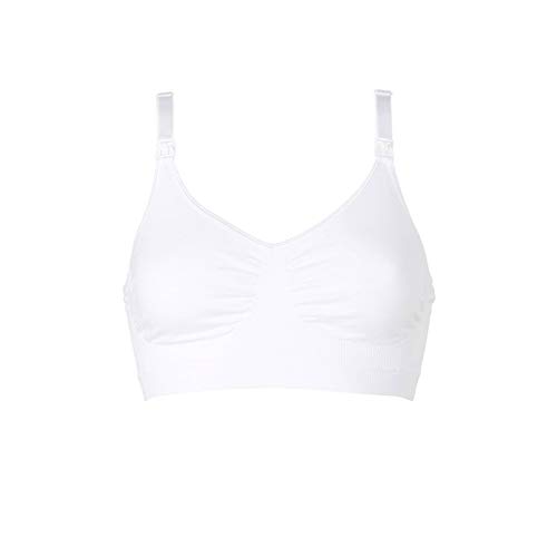 Medela Damen Still, Nahtloser BH und Bügel für Schwangerschaft und Stillzeit, elastisches Band, atmungsaktives Gewebe, Weiß, XL