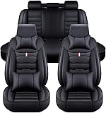 MAUWEY Auto Sitzbezüge Leder für Audi Q5 (8R) 2012-2017,Pu Leder Vorne Und Hinten Wasserdicht Autositz Sitzauflagen Innenraum Tuning Zubehör,A/Black-Luxury