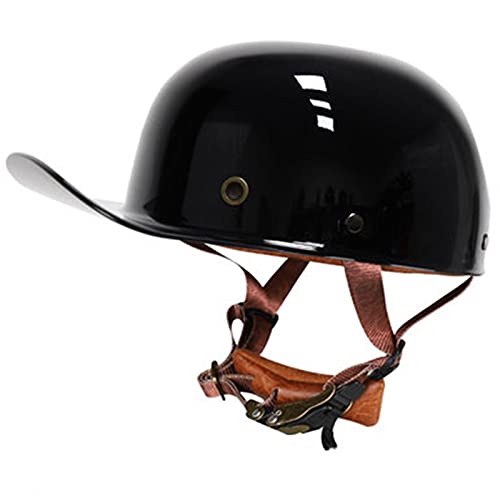 Retro Motorrad Helm,Halboffener Motorradhelm,Vintage Open Face Helm,Retro Motorrad Half Shell Helm,für DOT/ECE Genehmigt Motorradhelm Für Damen Und Herren G,M=(57-58CM)