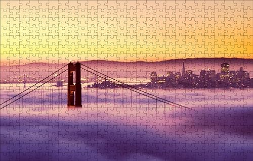 GUOHLOZ Puzzle 1000 Teile, Puzzle für Erwachsene, Impossible Puzzle, Geschicklichkeitsspiel für die ganze Familie, Home Dekoration Puzzle, Puzzle farbenfrohes Legespiel, San Francisco, 75x50cm