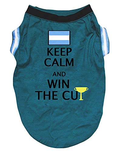 Petitebelle Argentinien Keep Calm And Win The Cup Welpen-Shirt (Grün/Flagge, XX-Large)