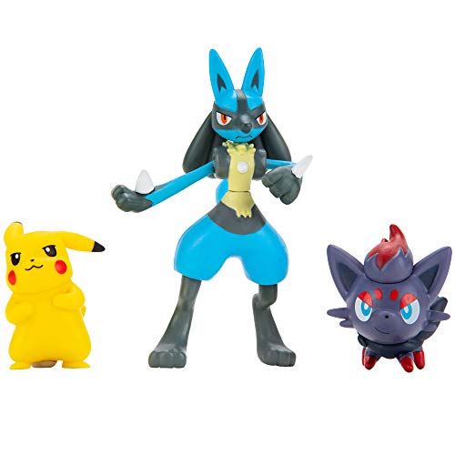 NEW Pokemon Battle Figure Set- Pikachu, Zorua, Lucario Figures