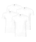 Puma Herren 4er Pack T-Shirt V-Neck Kurzarm Einfarbig V-Ausschnitt, 300 - White, M