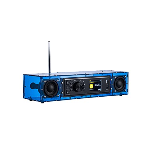 AOVOTO ALK103-TFT FM/DAB Radio Do It Yourself (DIY) Kits mit Acrylgehäuse, DIY DAB+/FM Sets mit Weckmodus & TFT-Display & Stereo-Soundbox (Blau)