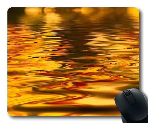 (Precision Lock Edge Mouse Pad) Abstract Water Gold Golden Background Wallpaper Gaming Mouse Pad Mouse Mat for Mac or Computer