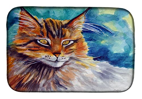 Caroline's Treasures 7421DDM Maine Coon Cat Watching you Dish Drying Mat, 14 x 21", multicolor