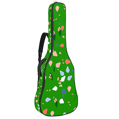 Gitarrentasche mit Reißverschluss, wasserdicht, weich, für Bassgitarre, Akustik- und klassische Folk-Gitarre, grüne Augen