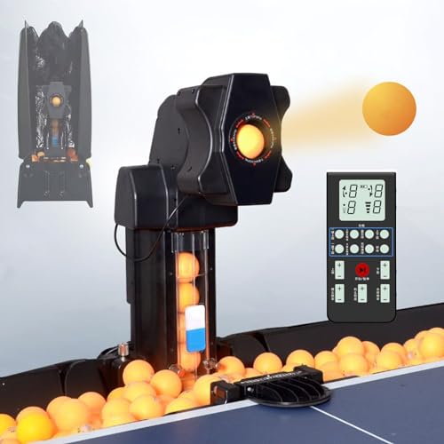 DOZPAL Verbesserter Tischtennisroboter, intelligenter Ping-Pong-Trainer, Multi-Rotation, Multi-Drop für Anfänger- und Profi-Spielertraining, kabellose Fernbedienung