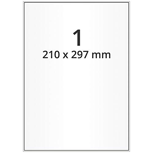 Labelident Laser-Etiketten auf DIN A4 Bogen - 210 x 297 mm - 500 Papieretiketten weiß, matt, selbstklebend, 500 Blatt