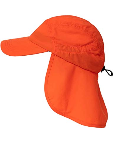 iQ-UV Erwachsene Cap+Neck Kappe Nackenschutz, HiVi orange, 55-61cm