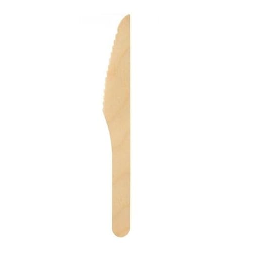 Blanc HYGIENIC Messer, Holzmesser Einwegbesteck, 1.000 Stk, gewachst, biologisch abbaubar, 16 cm
