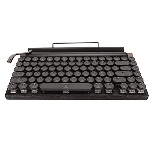 buhb Mechanische Schreibmaschinentastatur, Mechanische Tastatur mit Hintergrundbeleuchtung, Wasserdicht, 83 Tasten für Laptop (Schwarz)