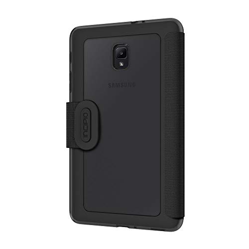 Incipio Clarion Folio-Case für Samsung Galaxy Tab A 8.0 (2017) / Tab A2 S - von Samsung zertifizierte Schutzhülle (schwarz) [Standfunktion I Transparente Rückseite I Kunstleder-Cover] - SA-908-BLK
