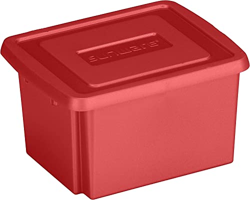 Sunware 6 Stück Nesta Box mit Deckel - 0,4 Liter - 118 x 94 x 61mm - rot