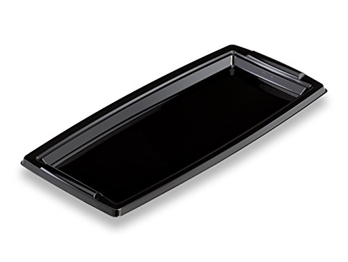 GUILLIN plc3616 N Karton Servierboden festliches rechteckig mit Griffen, Kunststoff, schwarz, 36 x 16,3 x 1,8 cm