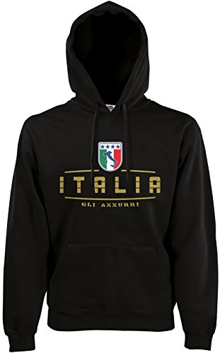 Akytex Italien Italia Fan Hoodie Kapuzenpullover WM2018 Schwarz L