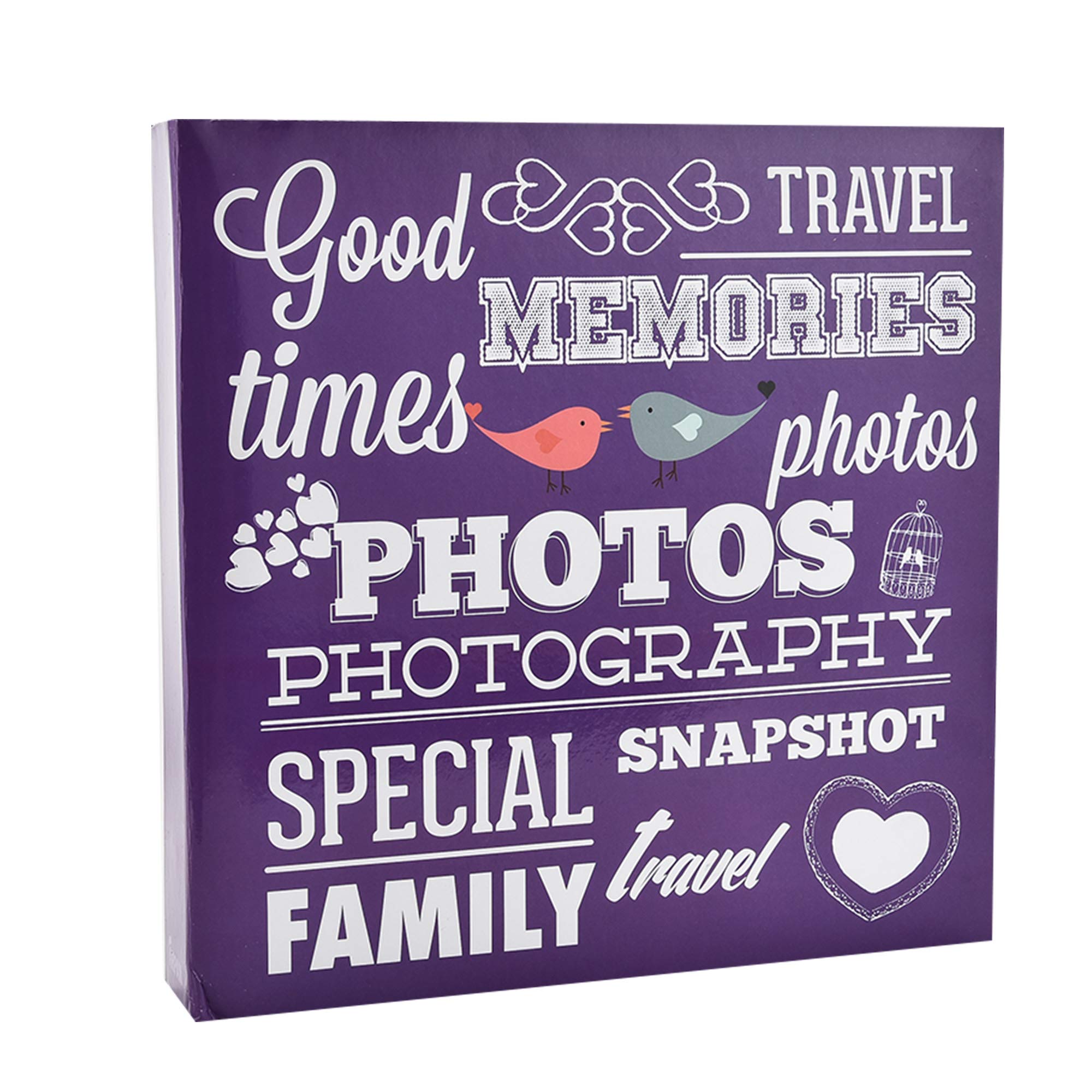 ARPAN Einsteck-Fotoalben für 500 Fotos, groß, modernes Design, Ringbuch, Geschenk, 2 Stück, Memories Purple, 33 x 3 x 34 cm Approx