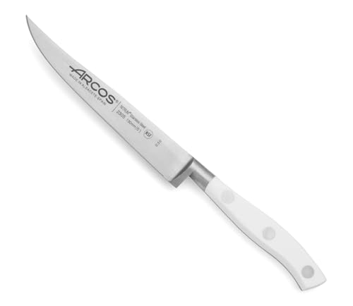 Arcos Serie Riviera Blanc - Steakmesser - Klinge aus Nitrum geschmiedetem Edelstahl 130 mm - HandGriff Polyoxymethylen (POM) Farbe Weiße