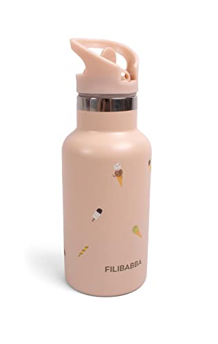 Filibabba Trinkflasche aus Edelstahl 350 ml, Farbe:Moosgrün