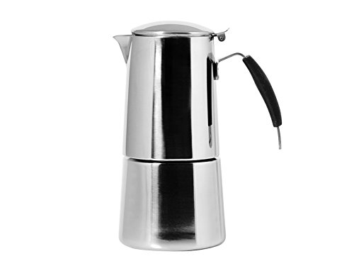 Ilsa Omnia Kaffeemaschine Espresso, Induktionsboden, Edelstahl, Silber, für 4 Tassen