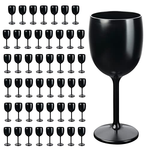 Schramm® Mehrweg Weingläser in schwarz wählbar 6, 12, 24 oder 48 Stück Champagner Glas Sektflöten Sektkelch Stielglas Champagner Gläser Fassungsvermögen, Größe:48 Stück