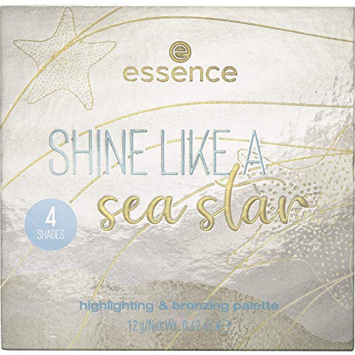 essence Tansation Shine Like A Sea Star Highlighting & Bronzing Palette, Nr. 010 Champagne Beach Love, mehrfarbig, 4 Farben, 4er Pack (4 x 12g)