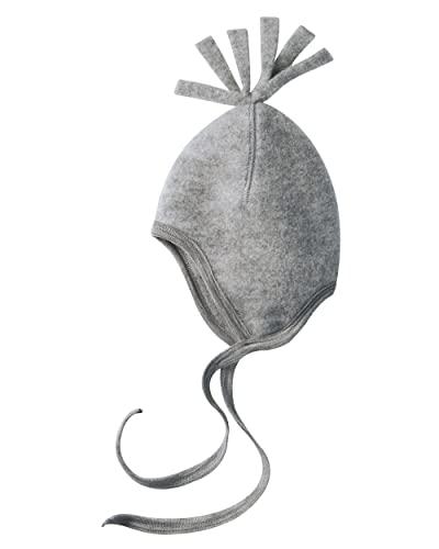 Engel-Natur Baby Mütze aus flauschigem Schurwoll-Fleece kbT (86/92, Hellgrau Melange)