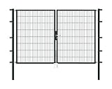 Alberts 648558 Doppeltor Flexo mit Zubehör verschiedene Breiten und Höhen anthrazit Breite 250 cm Höhe 160 cm