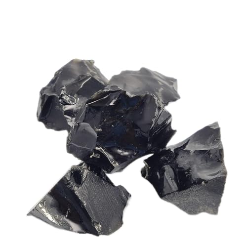 1 Stück schwarze Obsidian-Quarz-Steine roh natürliche Bergkristalle, Stein in metaphysischer Größe (Color : Nero, Size : 3-4cm)